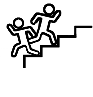 Passing someone on the stairs